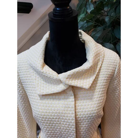 Doncaster Pretty Jacket Womens Large Yellow White Lined Long Sleeve Button Front - Picture 10 of 13